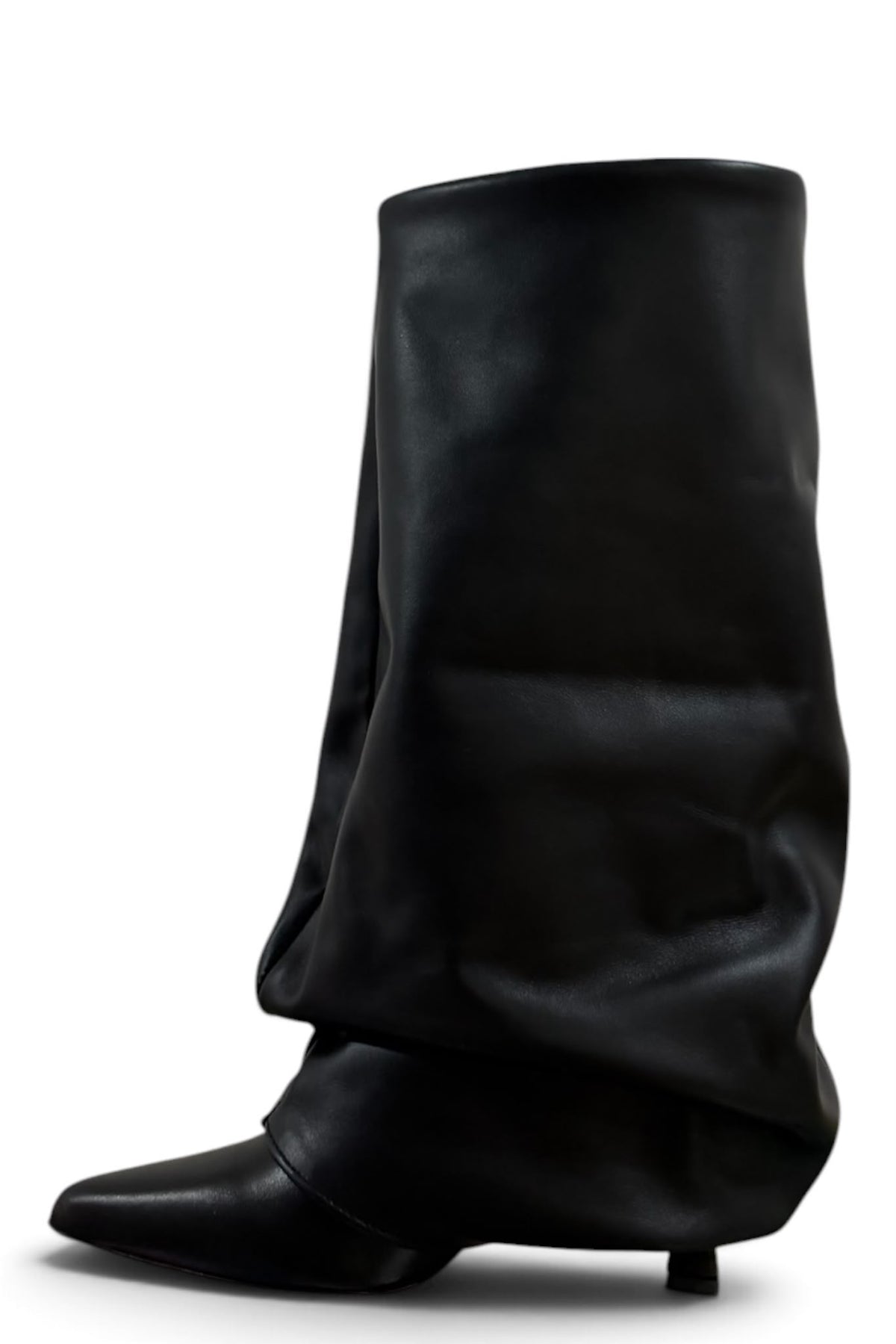Stivale con piegone in pelle nero - Melissa