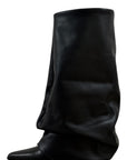 Stivale con piegone in pelle nero - Melissa