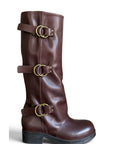 Anfibio con fibbie in pelle marrone - NOVA