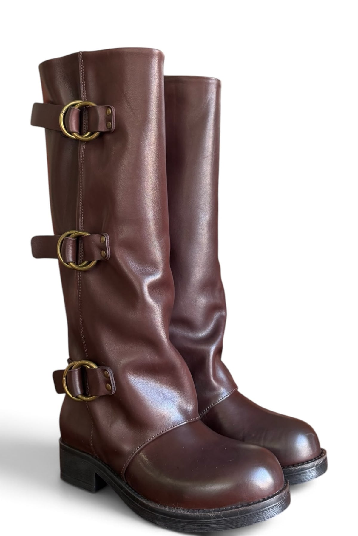 Anfibio con fibbie in pelle marrone - NOVA