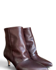 Bordeaux leather heeled ankle boot - Angelique