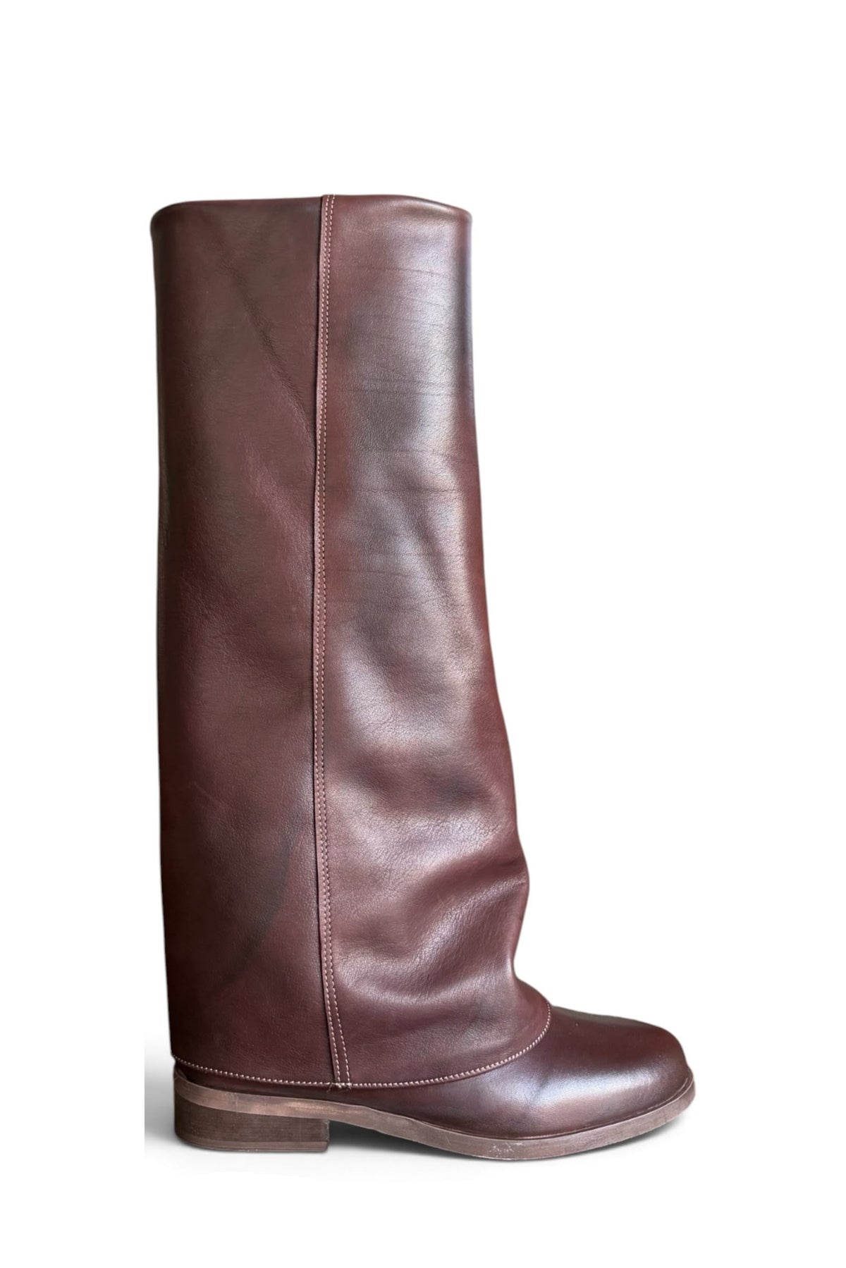 Black leather boot with pleats - Marchal