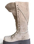 Anfibio alto in camoscio taupe - Clarissa