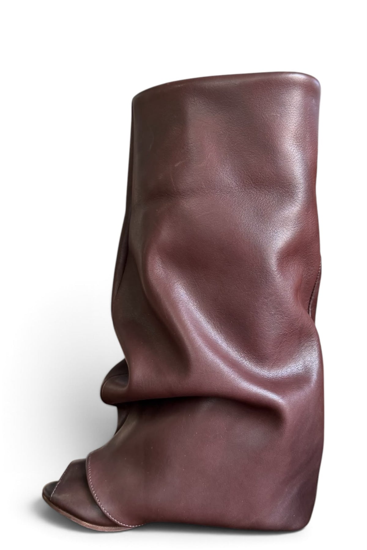 Black leather wedge boot - Zelda