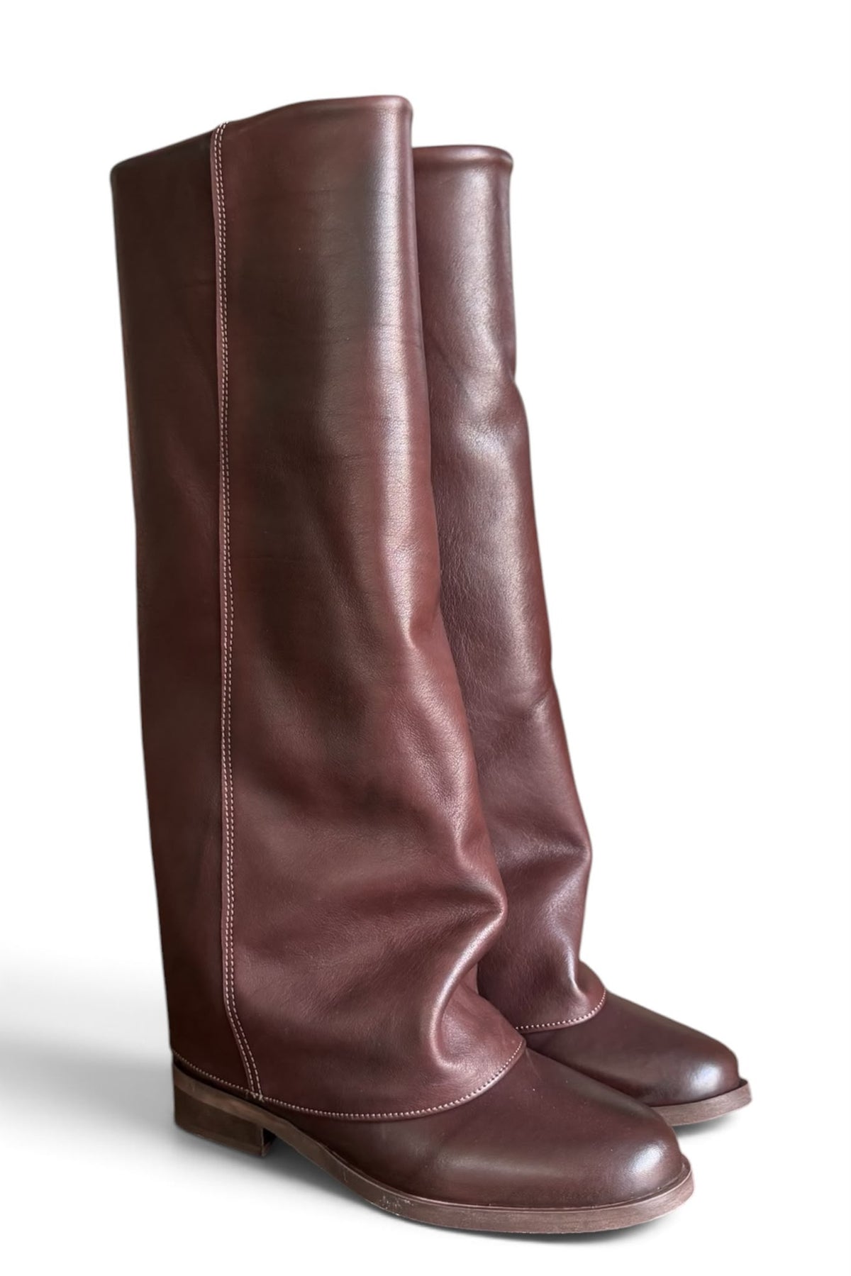 Black leather boot with pleats - Marchal