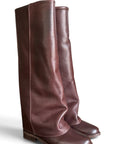 Black leather boot with pleats - Marchal