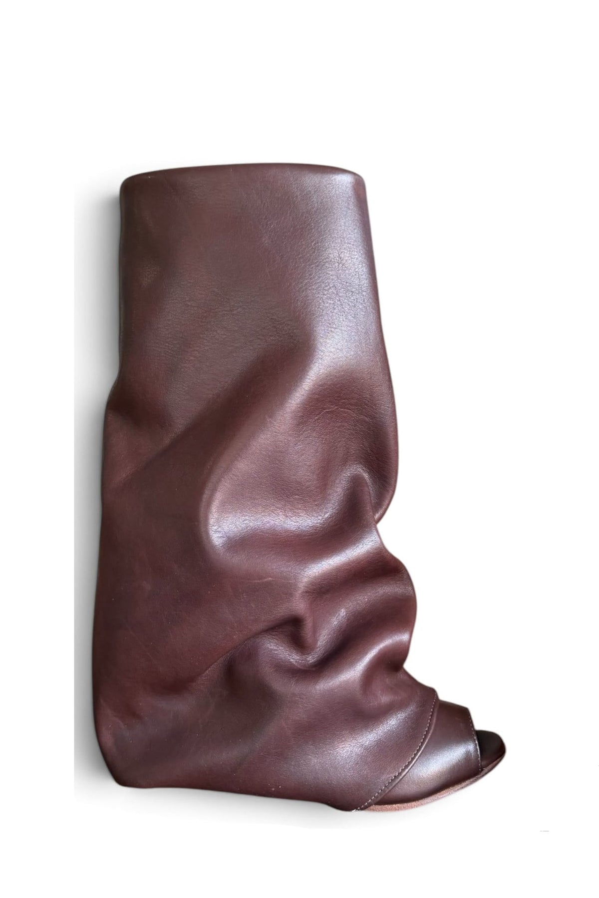 Black leather wedge boot - Zelda