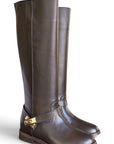 Stivale con spachetto sul retro in pelle marrone - Victor