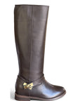 Stivale con spachetto sul retro in pelle marrone - Victor
