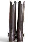 Stivale con spachetto sul retro in pelle marrone - Victor