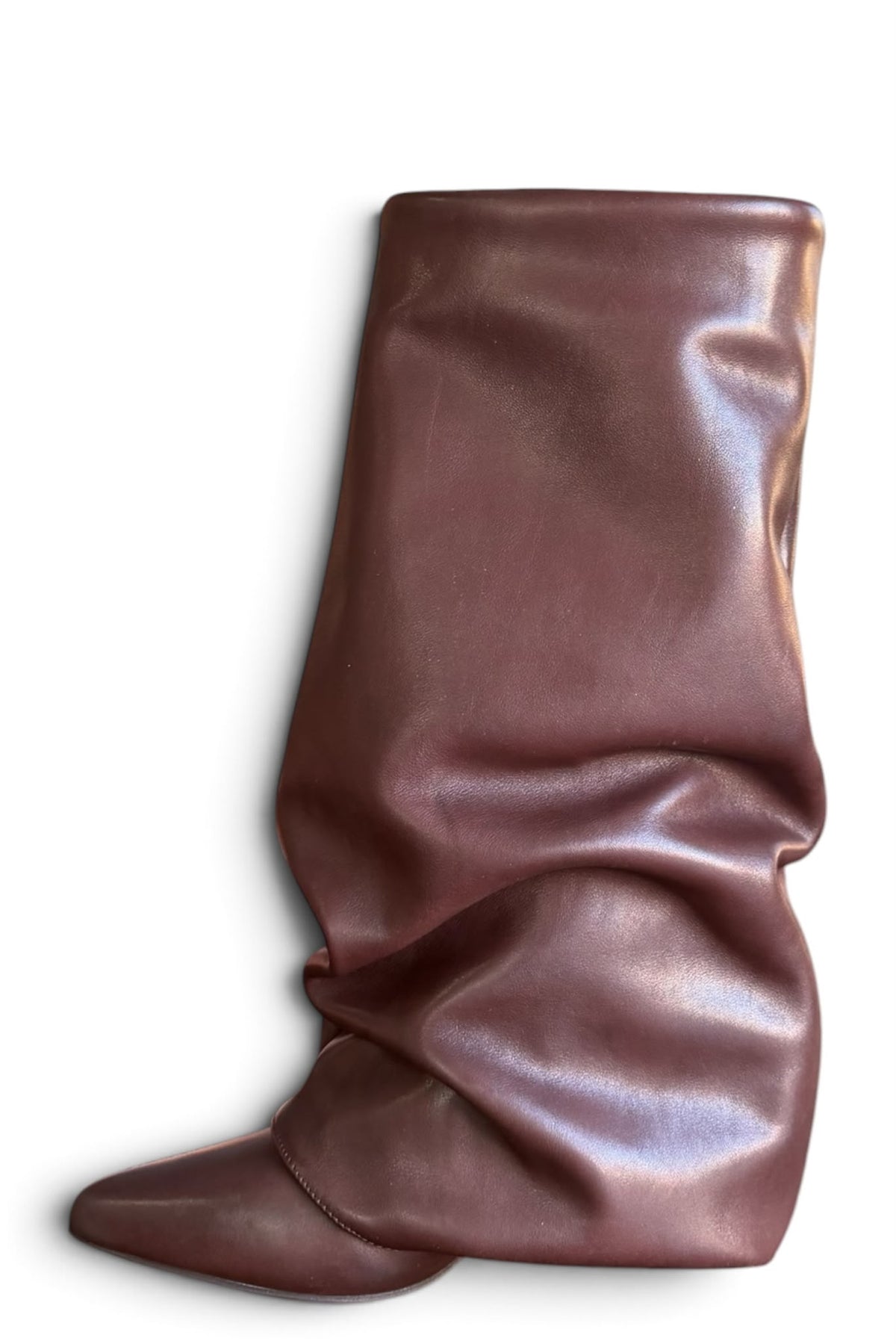 Stivale con piegone in pelle marrone - Melissa
