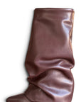 Stivale con piegone in pelle marrone - Melissa