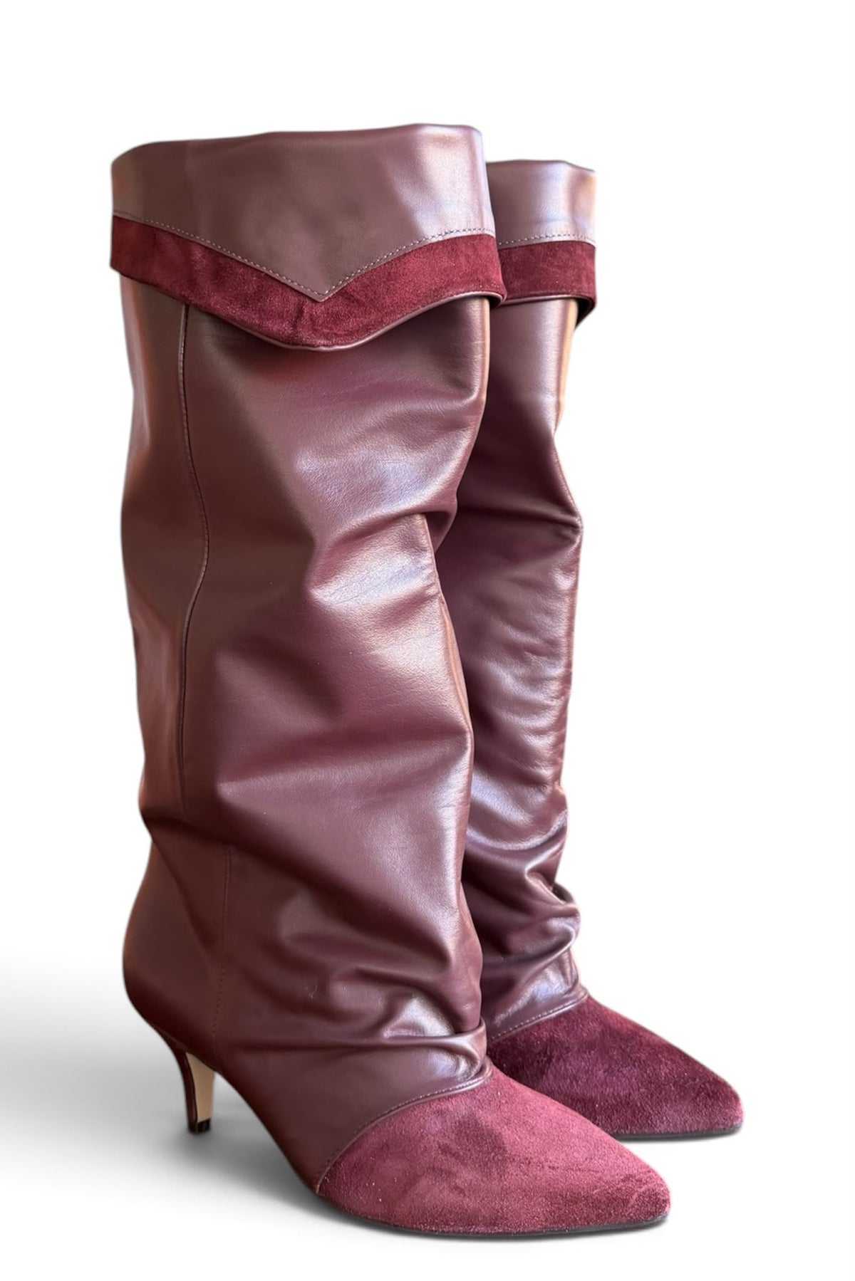 Stivale in pelle e camoscio bordeaux - Marsh