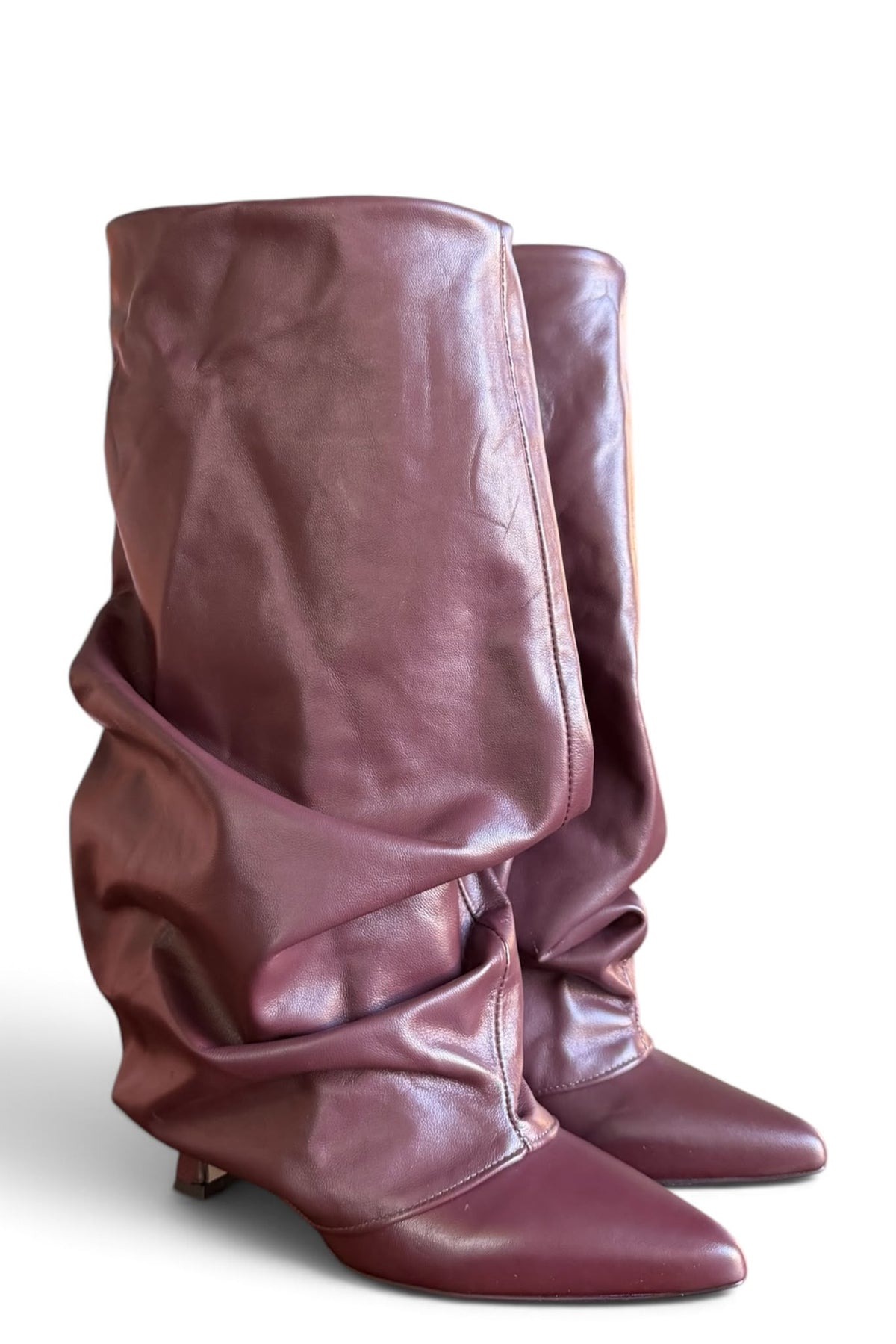 Stivale con piegone in pelle bordeaux - Melissa