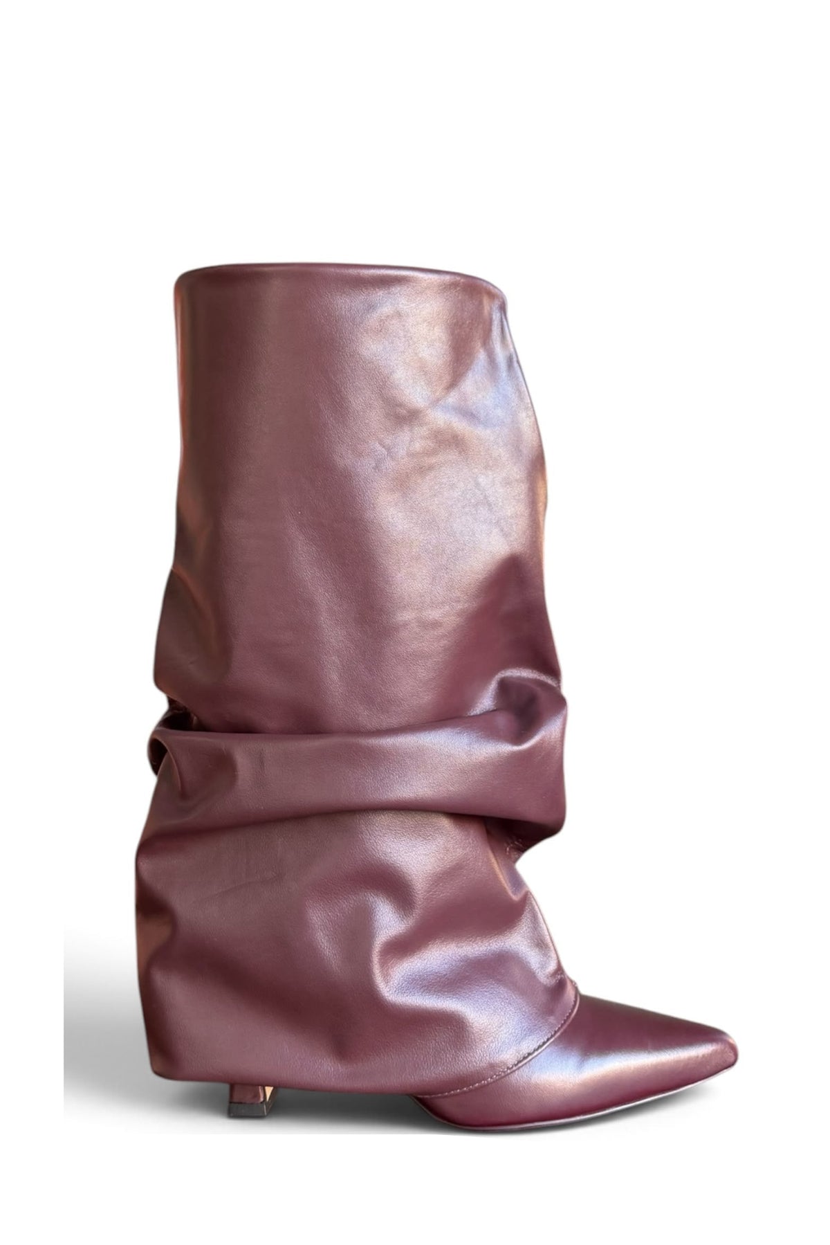 Stivale con piegone in pelle bordeaux - Melissa