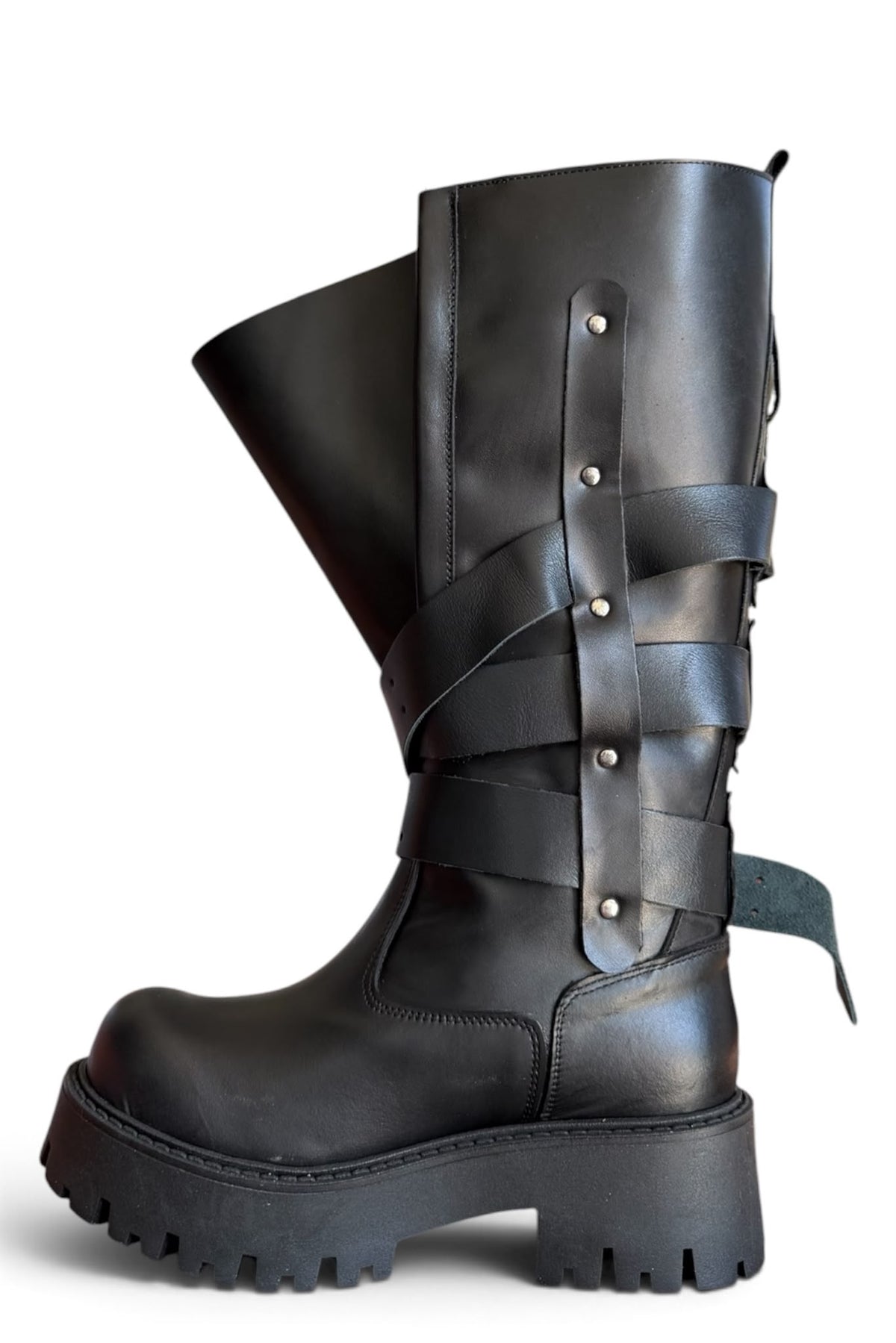 Anfibio con fibbie in pelle nero - Soraya