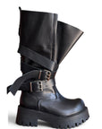 Anfibio con fibbie in pelle nero - Soraya