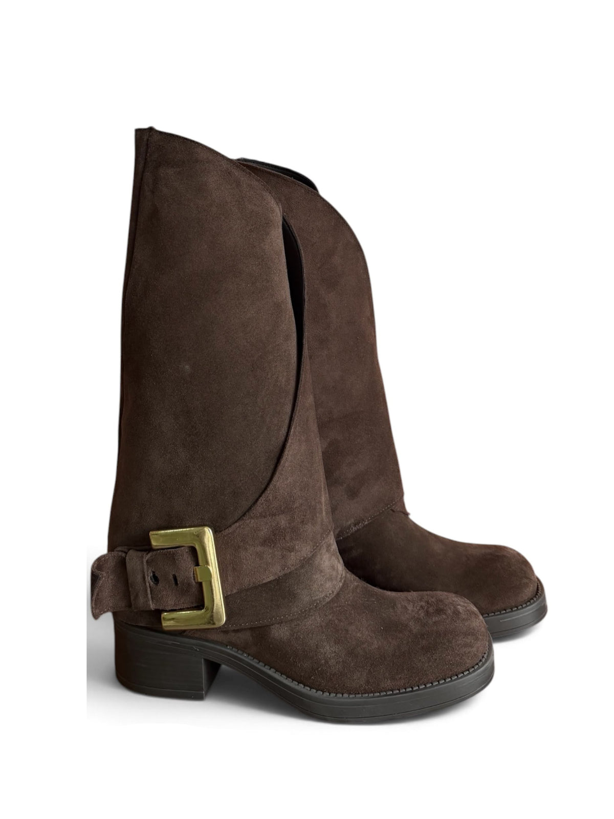 Botte à revers et ceinture en cuir - Zuleika