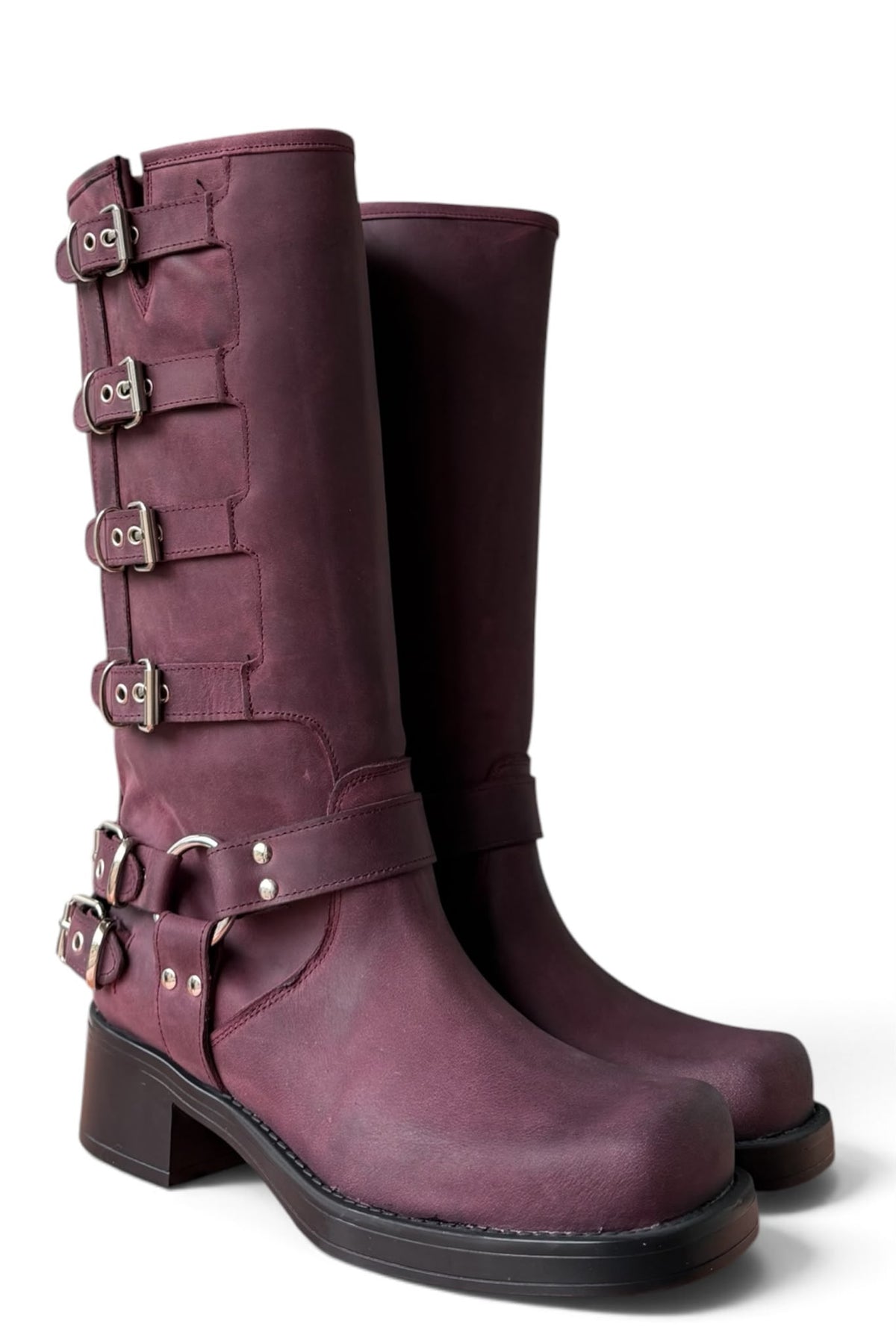 Amphibious boot with Sullivan buckles brown - Giuly
