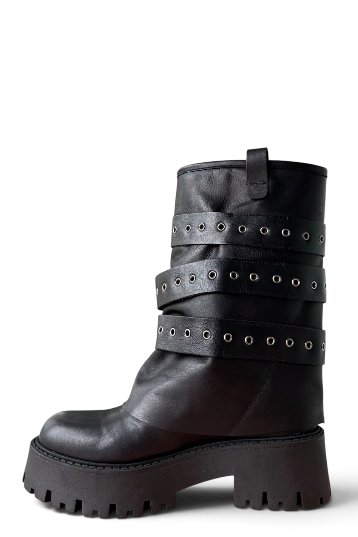 Anfibio con fibbie in pelle nero - Diva