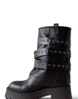 Anfibio con fibbie in pelle nero - Diva