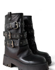Anfibio con fibbie in pelle nero - Diva