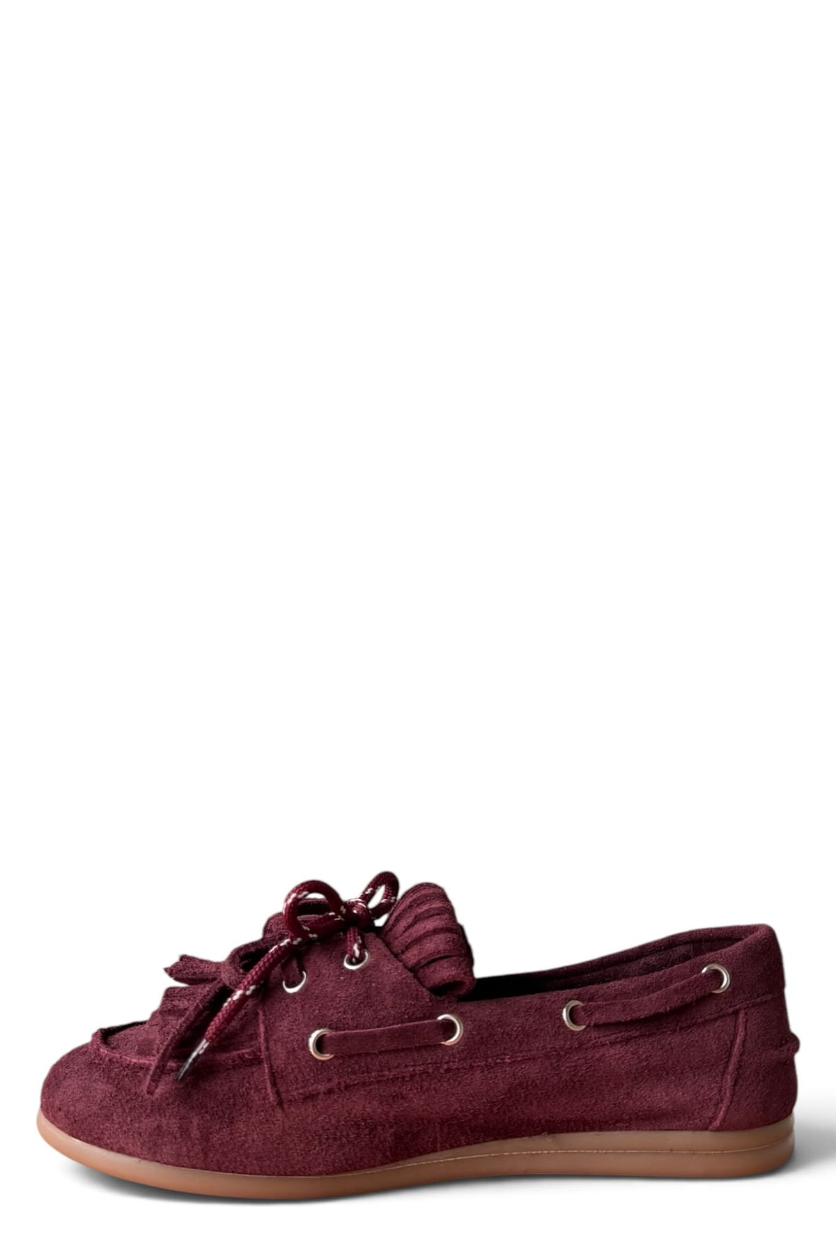 Mocassino con frange in camoscio borgogna - Velvet
