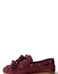 Mocassino con frange in camoscio borgogna - Velvet