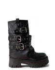 Anfibio con fibbie in pelle nero - Diva