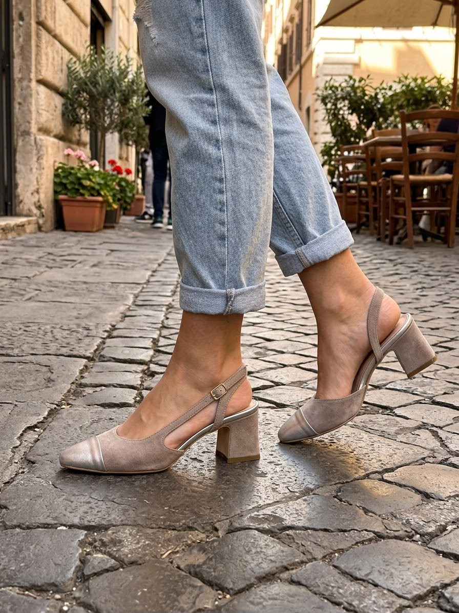 Slingback velvet corda - Clara