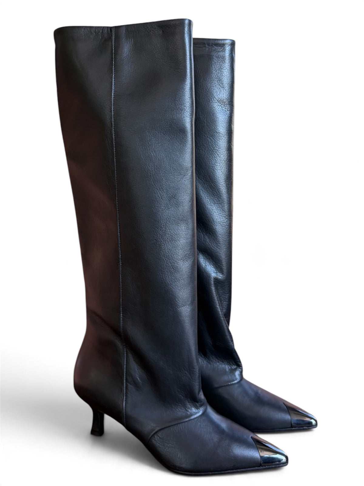 Stivale in pelle nero - Chrome high