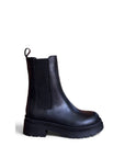 Anfibio con elastico in pelle nero - Elyson