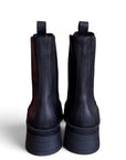 Anfibio con elastico in pelle nero - Elyson