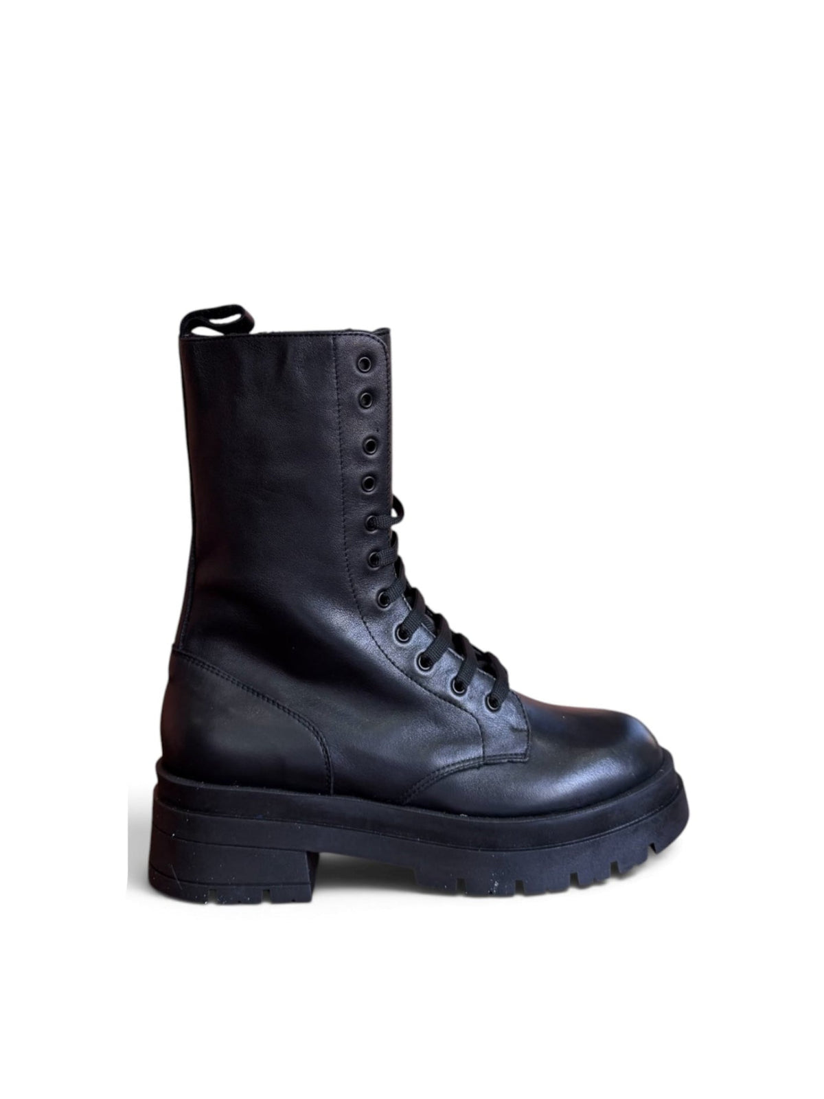 Anfibio con lacci in pelle nero - Liz