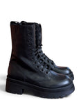 Anfibio con lacci in pelle nero - Liz