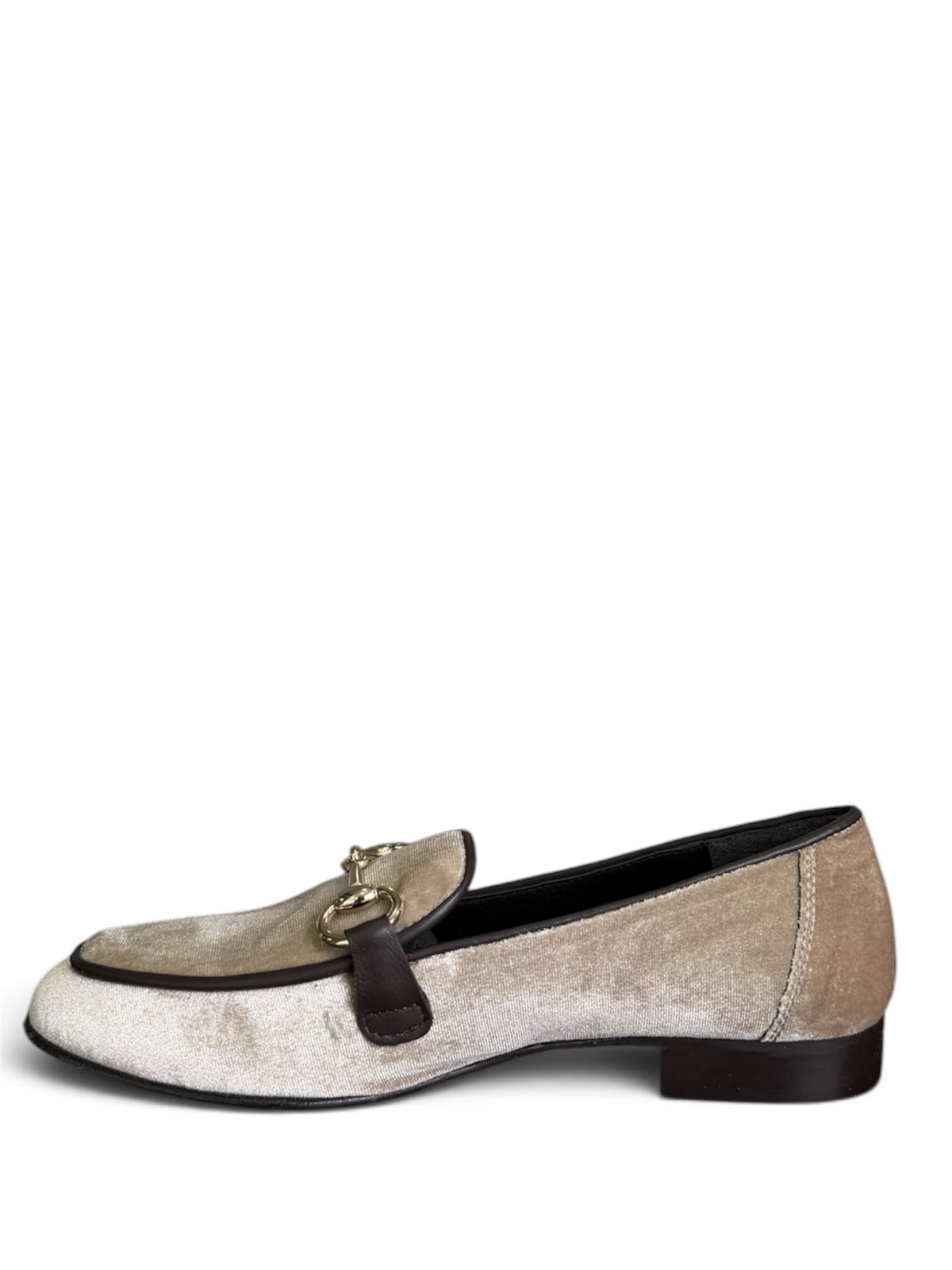 Mocassino con applicazione in velluto beige - Yara