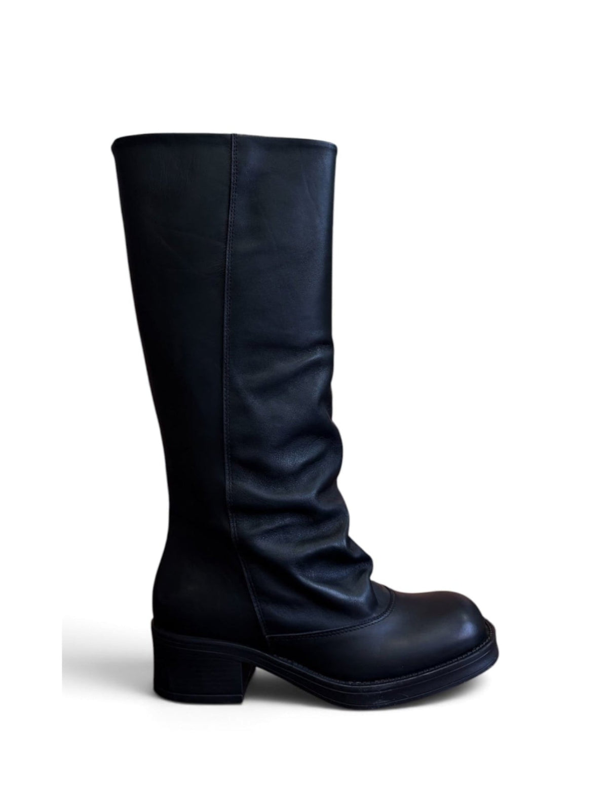 Stivale alto in pelle nero - Helen