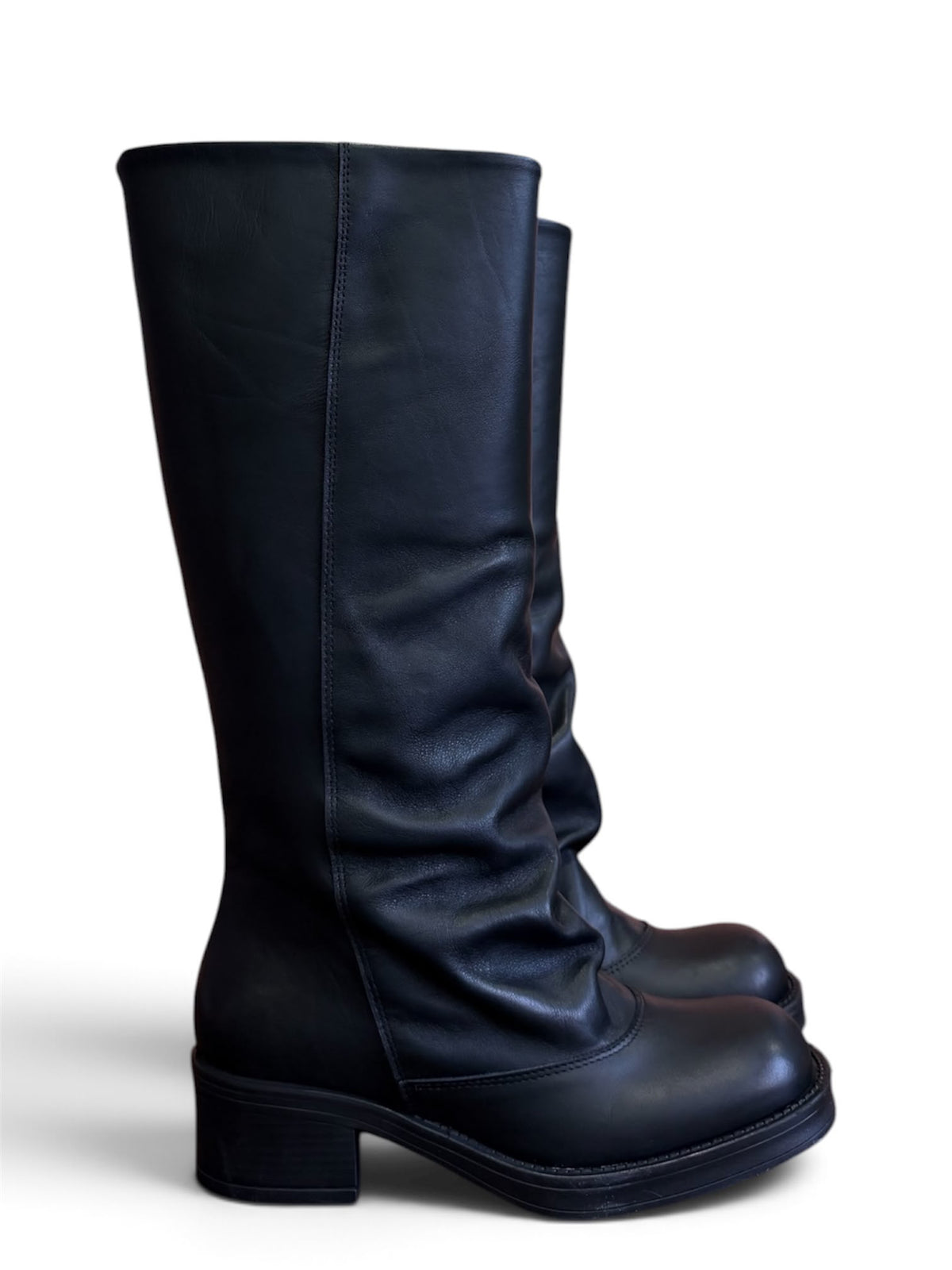 Stivale alto in pelle nero - Helen