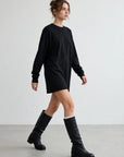 Stivale alto in pelle nero - Helen