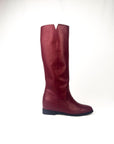 Stivale con spacchetto lateral in pelle bordeaux  - Sophie SPS