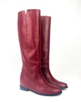 Stivale con spacchetto lateral in pelle bordeaux  - Sophie SPS