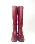 Stivale con spacchetto lateral in pelle bordeaux  - Sophie SPS