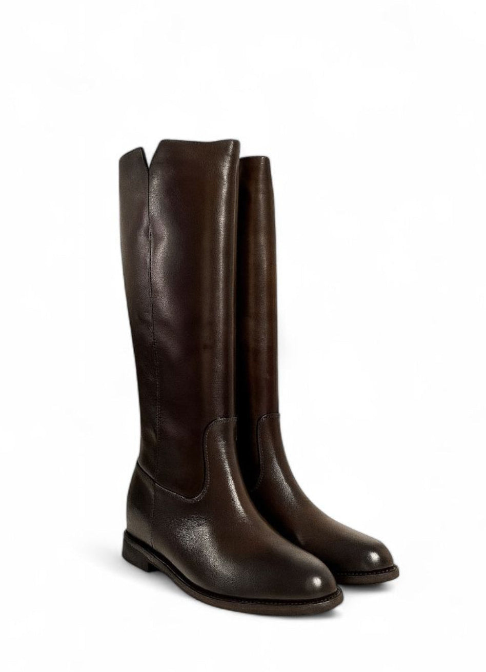 Botte à fente latérale en cuir - Sophie