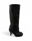 Stivale con punta quadrata in pelle nero - MRS SQUARE