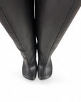 Stivale con punta quadrata in pelle nero - MRS SQUARE