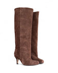 Stivale con punta quadrata in camoscio marrone - MRS SMALL SQUARE