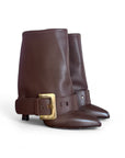 Tronchetto con cinturone in pelle marrone - Penelope