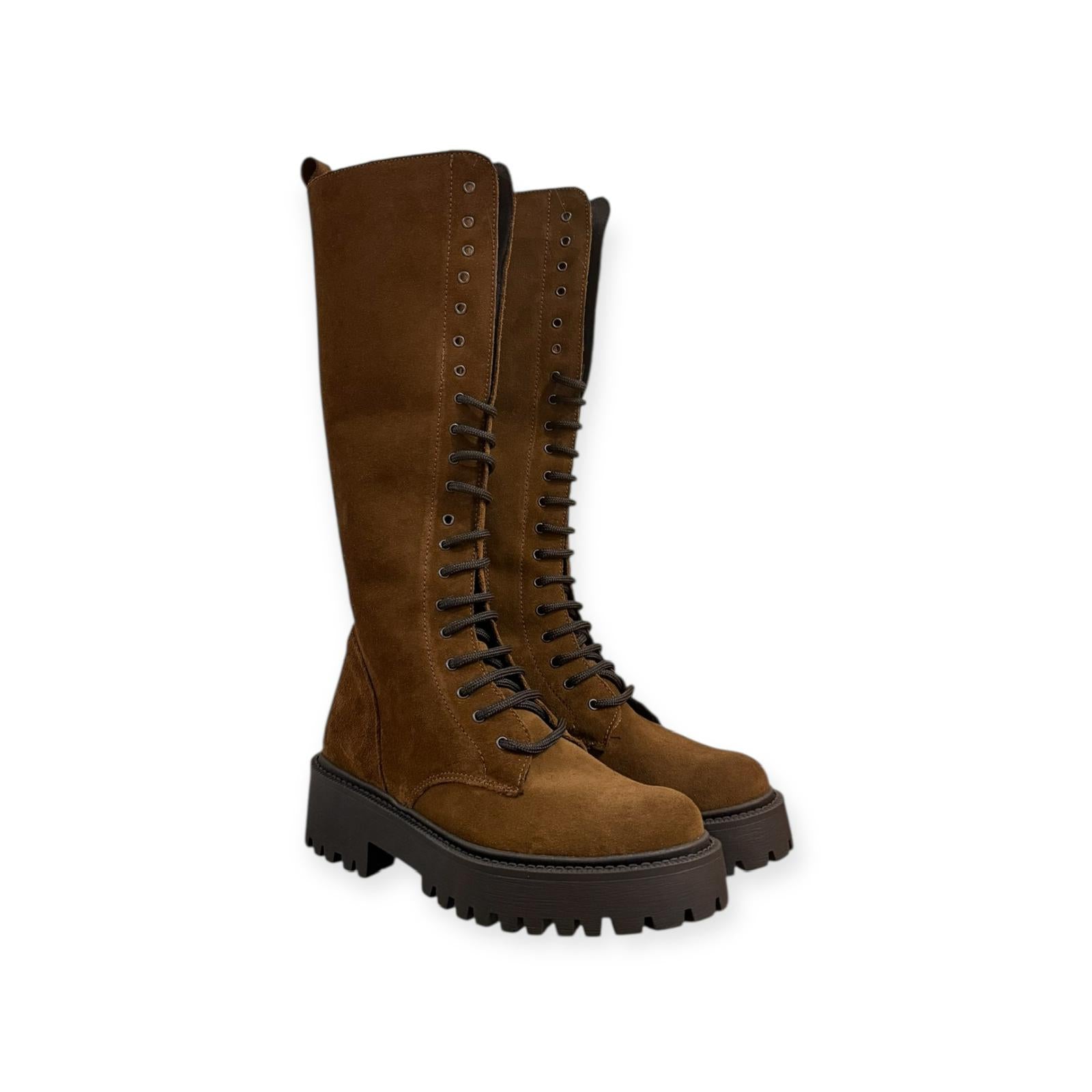 Anfibio alto con lacci in camoscio - Selena