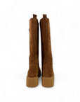 High amphibian boot with leather and suede laces - Selena