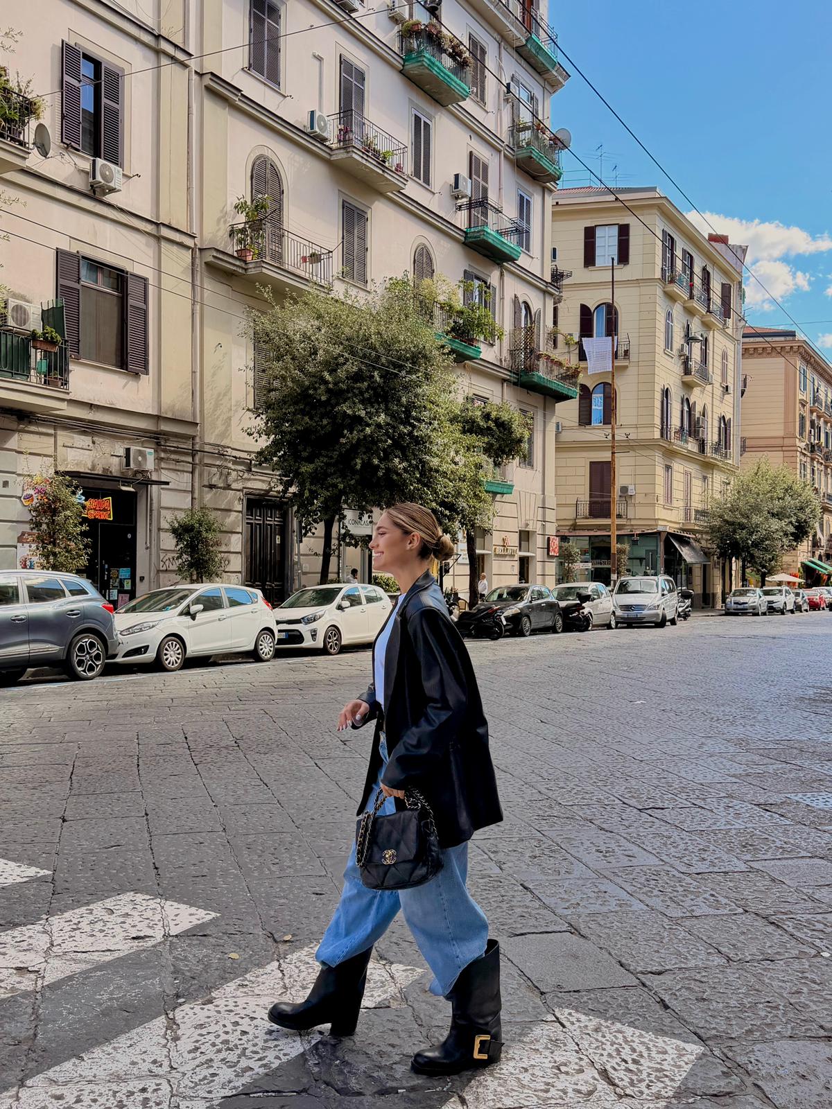 Stivale con piegone cintura in pelle - Zuleika